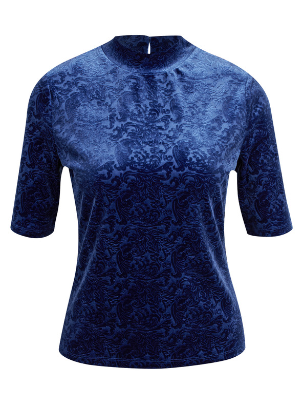 Orsay Tamnoplavi ženski top od baršuna s uzorkom ORSAY