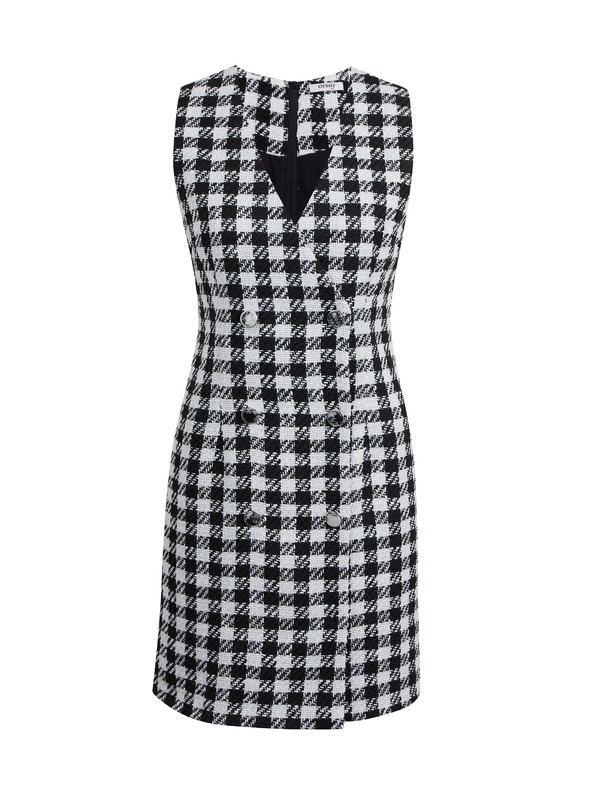 Orsay Bijelo-crna ženska karirana haljina ORSAY