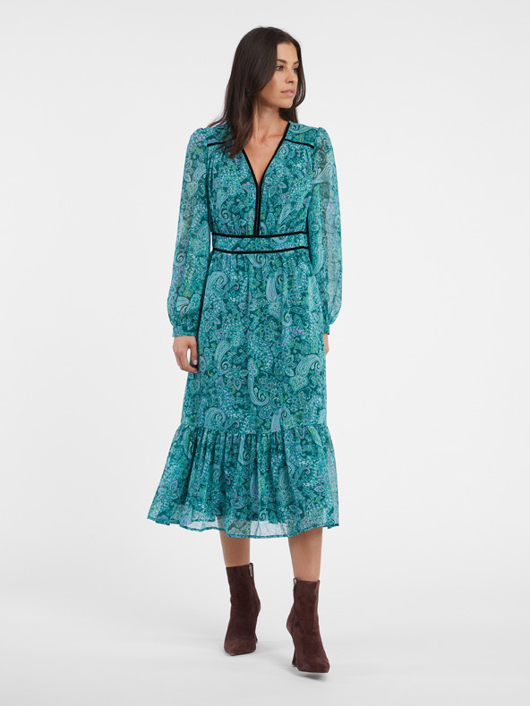 Orsay Tirkizna ženska midi haljina s uzorkom ORSAY