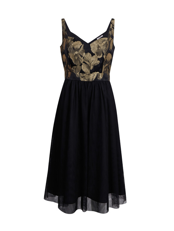 Orsay Zlatno-crna ženska cvjetna haljina ORSAY