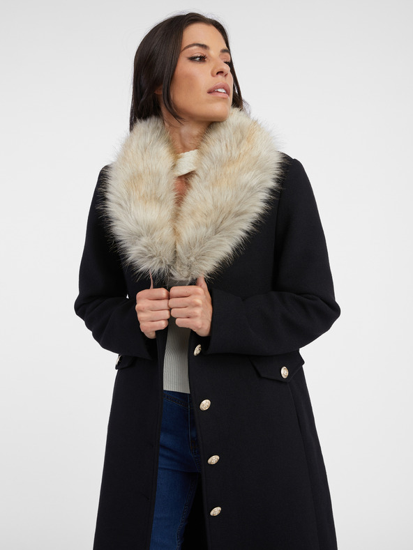 Orsay Crni ženski kaput sa primjesom vune ORSAY