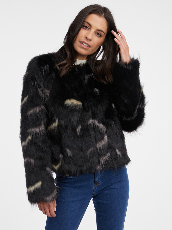 Orsay Crna ženska jakna od umjetnog krzna ORSAY