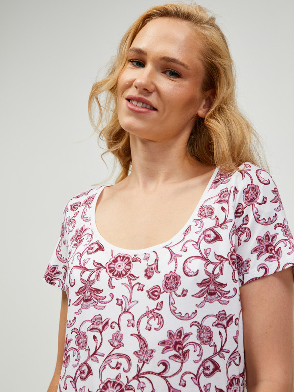 Orsay Ženska majica s uzorkom u bijeloj i boji vina ORSAY
