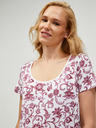 Orsay Ženska majica s uzorkom u bijeloj i boji vina ORSAY