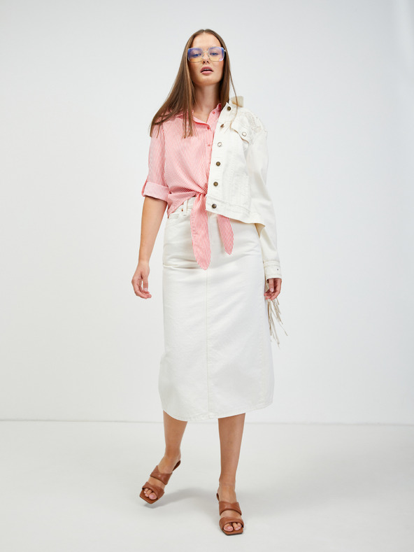 Orsay Bijelo-crvena prugasta košulja s vezanjem u čvor ORSAY