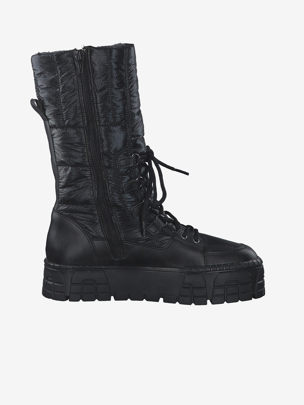 Tamaris Crne ženske čizme sa pravim tamarisom krznom