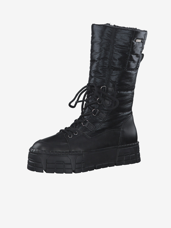 Tamaris Crne ženske čizme sa pravim tamarisom krznom