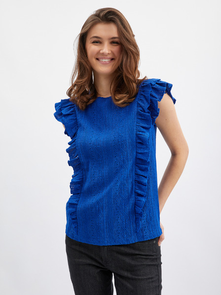 Orsay Plava ženska majica s volanom ORSAY