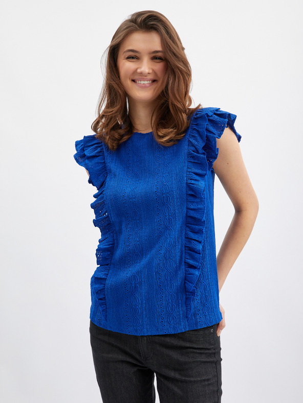 Orsay Plava ženska majica s volanom ORSAY