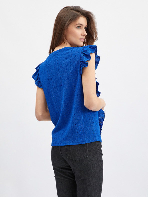 Orsay Plava ženska majica s volanom ORSAY
