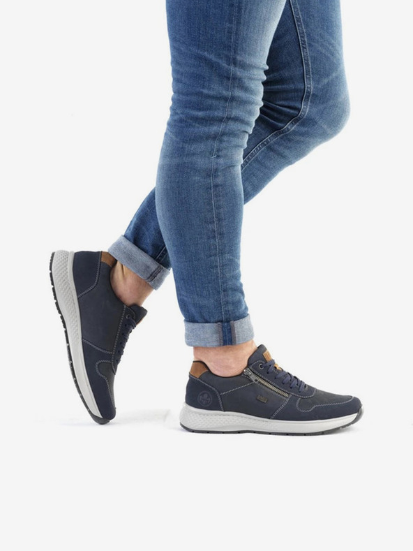 Rieker Plave muške gležnjače s kožnim detaljima Rieker