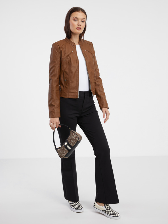 ONLY Crne ženske lepršave hlače ONLY boje breskve