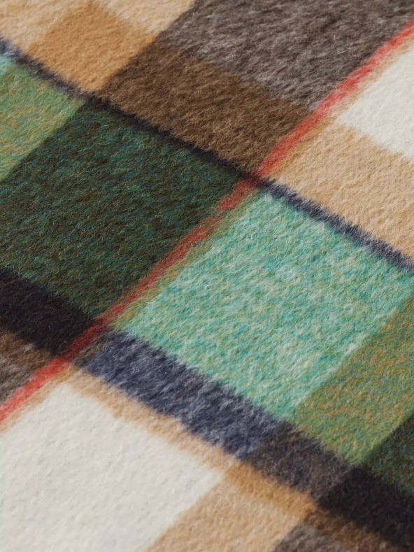 Scotch & Soda Zeleni ženski zimski kaput na karo s primjesama Scotch & Soda vune