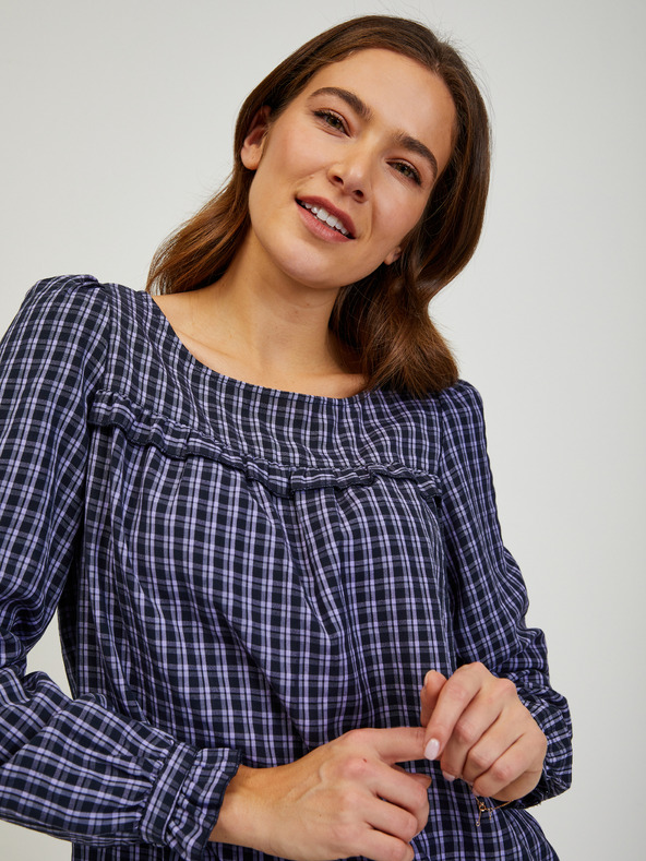 Orsay Tamnoplava bluza na kockice ORSAY