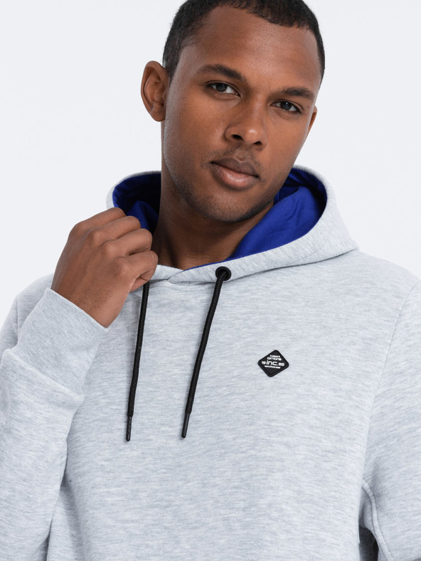 Ombre Clothing Ombre Clothing Muška svijetlo siva majica s kapuljačom