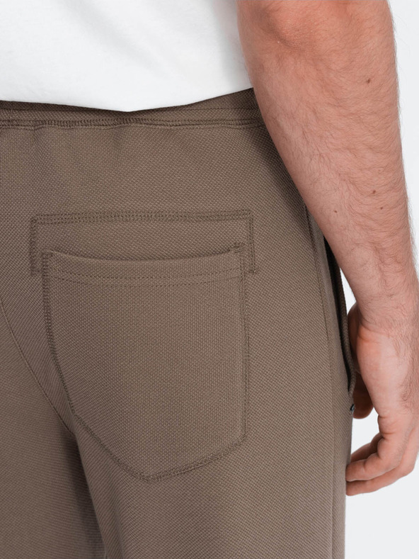 Ombre Clothing Smeđe muške osnovne trenirke Ombre Clothing