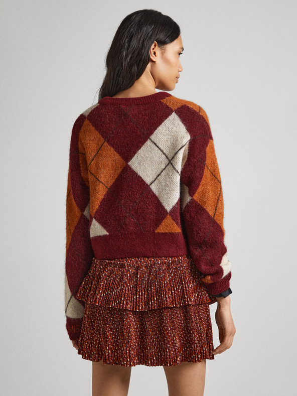 Pepe Jeans Vinski ženski pulover s uzorkom s primjesom alpake Pepe Jeans Eliot