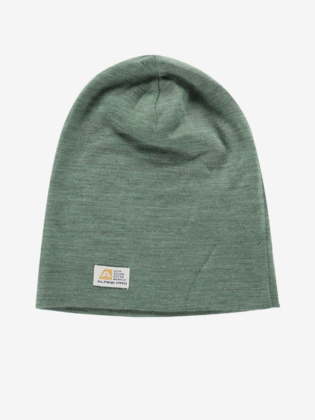 ALPINE PRO Zelena zimska kapa od merino vune ALPINE PRO Bedade
