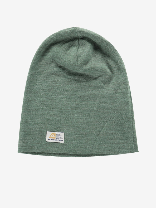 ALPINE PRO Zelena zimska kapa od merino vune ALPINE PRO Bedade
