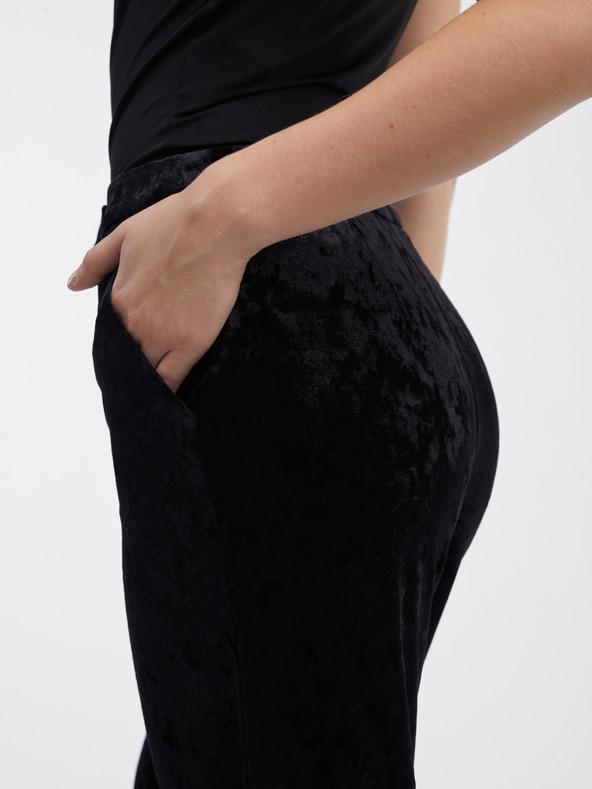 Orsay Crne ženske hlače od samta ORSAY