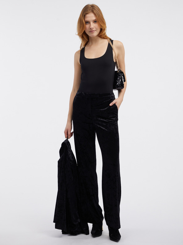 Orsay Crne ženske hlače od samta ORSAY