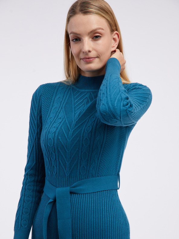 Orsay Ženska džemper haljina na petrolej ORSAY