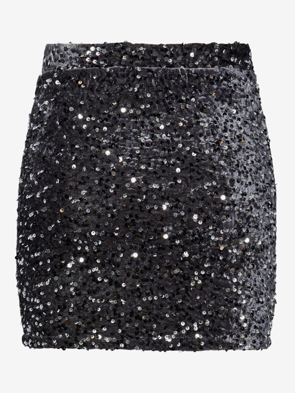 Pieces Crna ženska šljokičasta suknja Pieces Kam