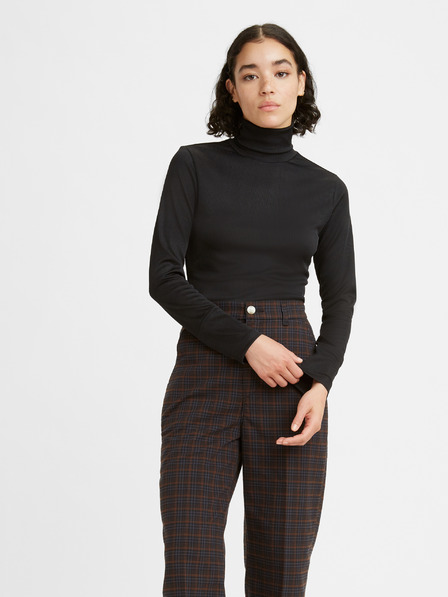 Levi's® Crna ženska majica kratkih rukava Levi's® Oriel s rebrastim ovratnikom