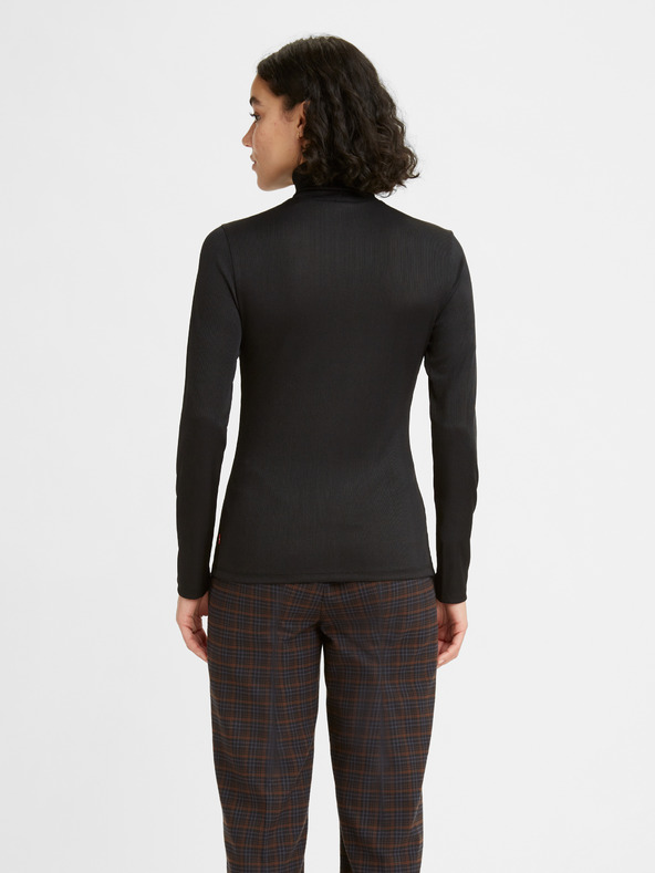 Levi's® Crna ženska majica kratkih rukava Levi's® Oriel s rebrastim ovratnikom