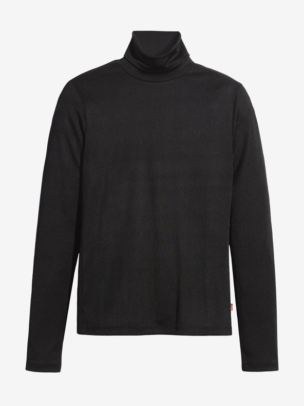 Levi's® Crna ženska majica kratkih rukava Levi's® Oriel s rebrastim ovratnikom