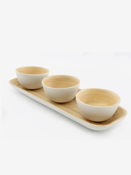 SIFCON Bambusov set od tri zdjelice na SIFCON tacni