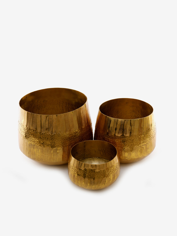 SIFCON Set od tri metalne posude za cvijeće SIFCON zlatne boje