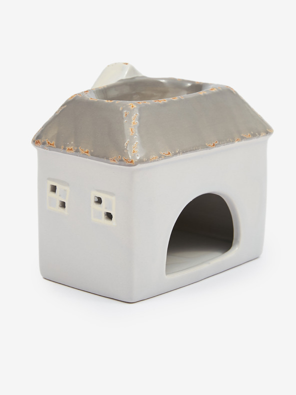 SIFCON Smeđe-siva keramička aroma lampa u obliku kućice 13x12 SIFCON