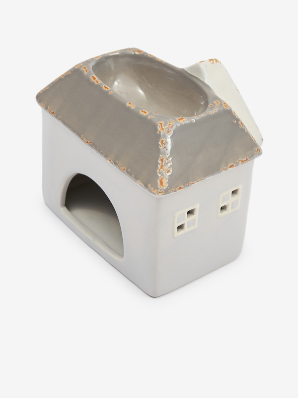 SIFCON Smeđe-siva keramička aroma lampa u obliku kućice 13x12 SIFCON