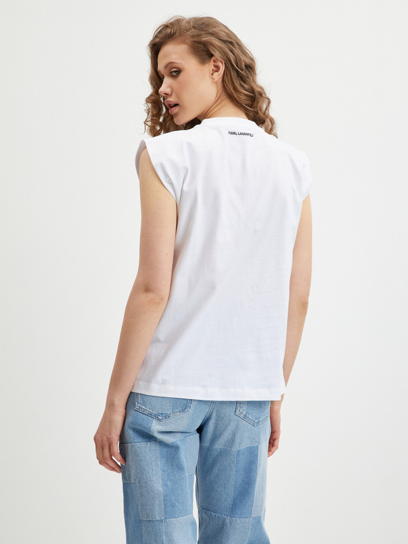 Karl Lagerfeld Bijela ženska majica KARL LAGERFELD Ikonik