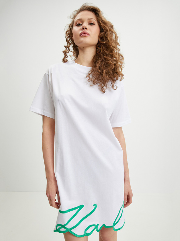 Karl Lagerfeld Bijela ženska haljina KARL LAGERFELD