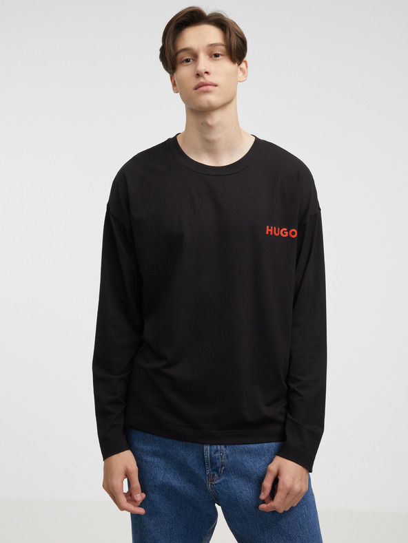 HUGO Crna muška majica dugih rukava HUGO