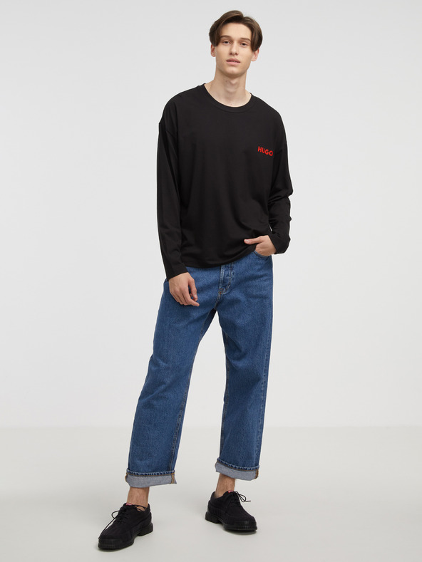 HUGO Crna muška majica dugih rukava HUGO
