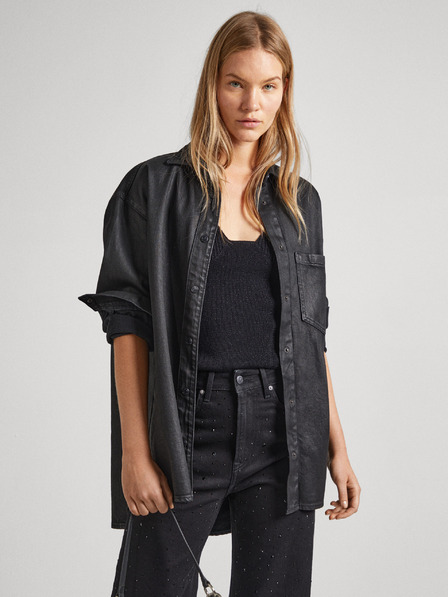 Pepe Jeans Pepe Jeans crna ženska oversize traper košulja