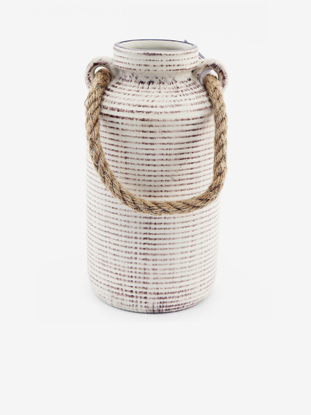SIFCON Vaza od kamenine s ručkom od užeta 26x13cm SIFCON
