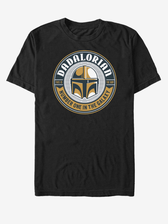 ZOOT.Fan Crna unisex majica kratkih rukava ZOOT. Fan Star Wars Mando naljepnica šalice