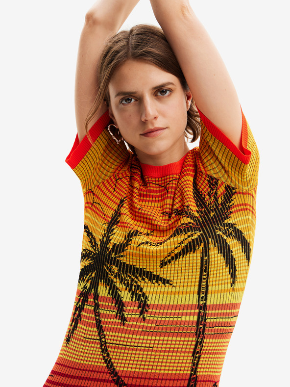 Desigual Žuto-narančasta Desigual Bipalmeri ženska haljina