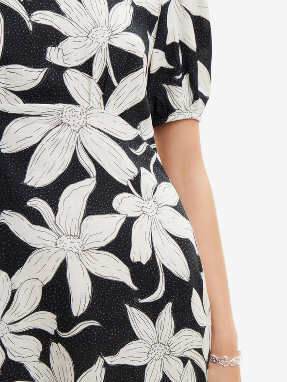 Desigual Desigual Nashville bijelo-crna ženska cvjetna haljina