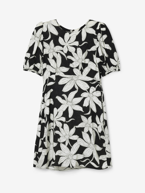 Desigual Desigual Nashville bijelo-crna ženska cvjetna haljina
