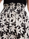 Desigual Bijelo-crna ženska cvjetna midi haljina Desigual Marlon