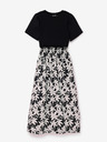Desigual Bijelo-crna ženska cvjetna midi haljina Desigual Marlon