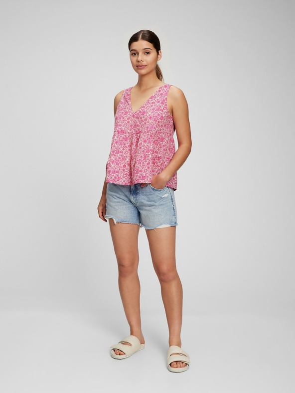 GAP Pamučni cvetni crop top GAP