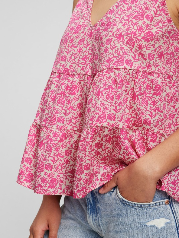 GAP Pamučni cvetni crop top GAP