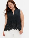 GAP GAP pamučni peplum crop top s čipkom