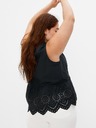 GAP GAP pamučni peplum crop top s čipkom